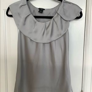 Ann Taylor XS silver short sleeved blouse